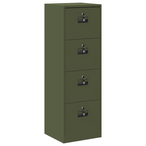 vidaXL Armoire de classement vert olive 45,5 x 42 x 139 cm en acier laminé à froid