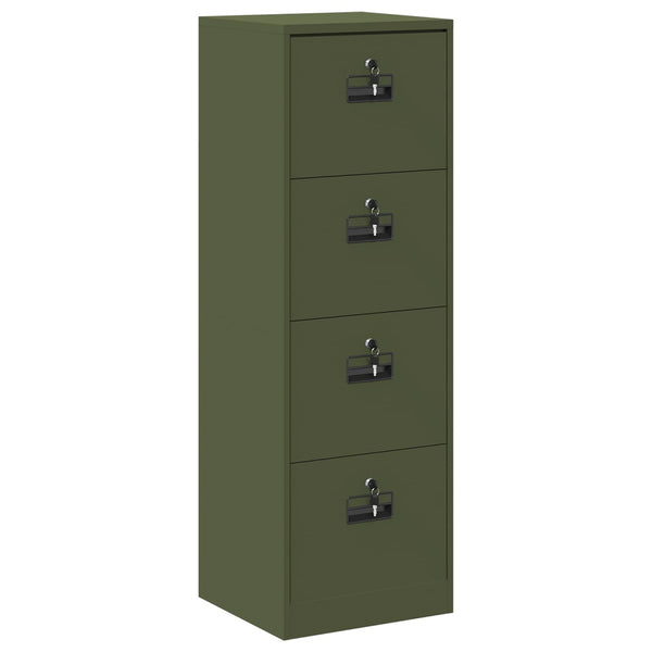 vidaXL Armoire de classement vert olive 45,5 x 42 x 139 cm en acier laminé à froid