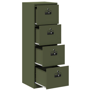 vidaXL Armoire de classement vert olive 45,5 x 42 x 139 cm en acier laminé à froid
