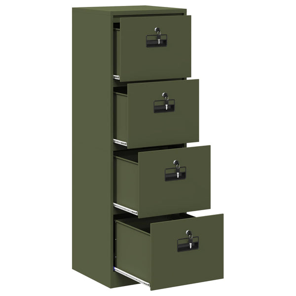 vidaXL Armoire de classement vert olive 45,5 x 42 x 139 cm en acier laminé à froid