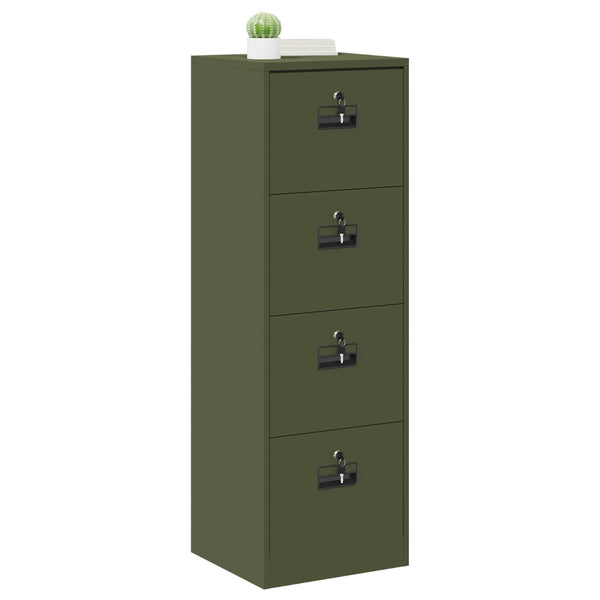 vidaXL Armoire de classement vert olive 45,5 x 42 x 139 cm en acier laminé à froid