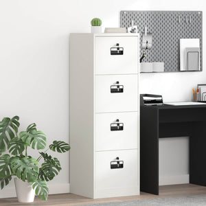 Weißer Aktenschrank aus Stahl, 139 cm