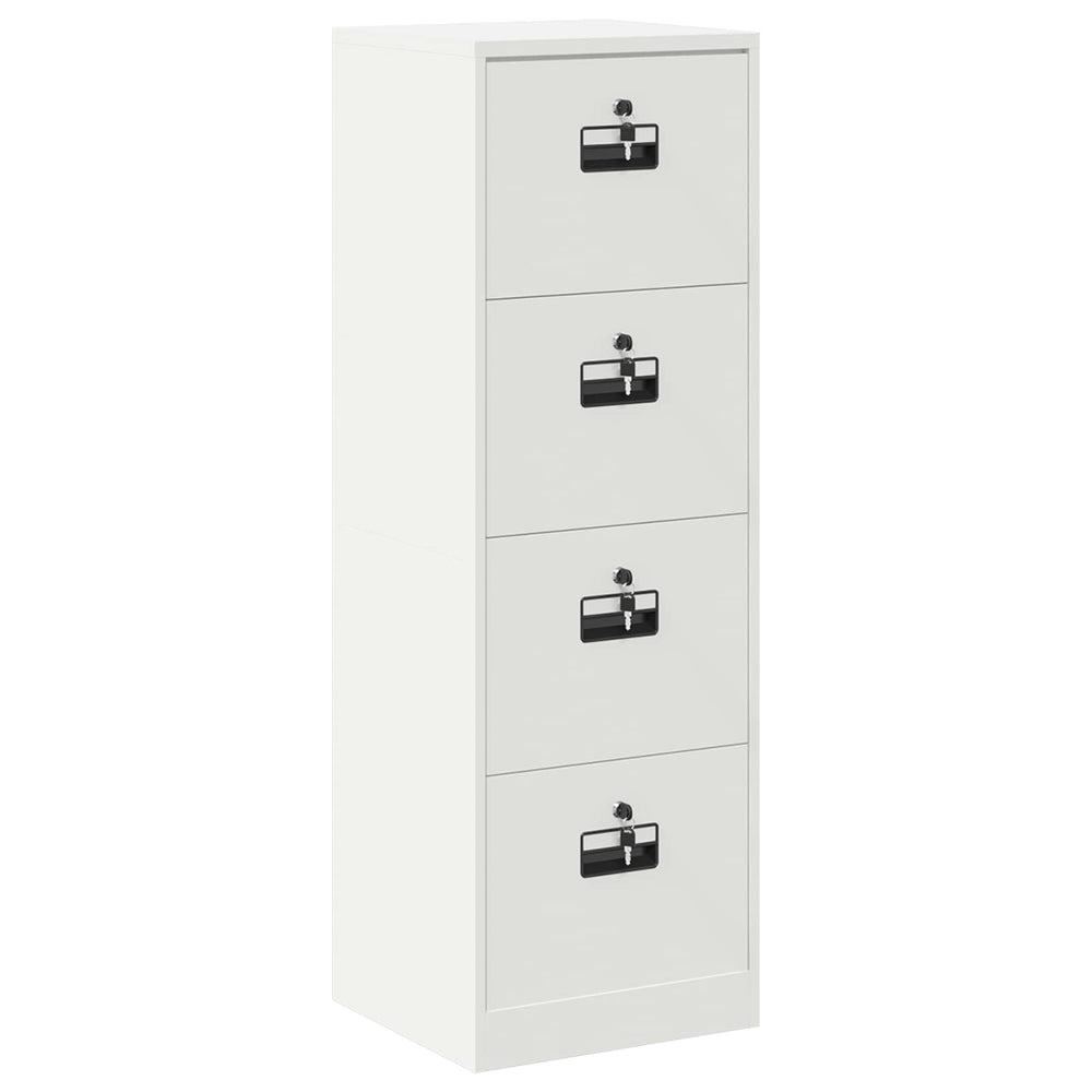 Weißer Aktenschrank aus Stahl, 139 cm