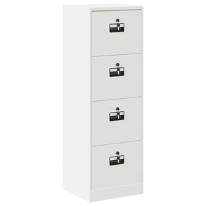 Weißer Aktenschrank aus Stahl, 139 cm
