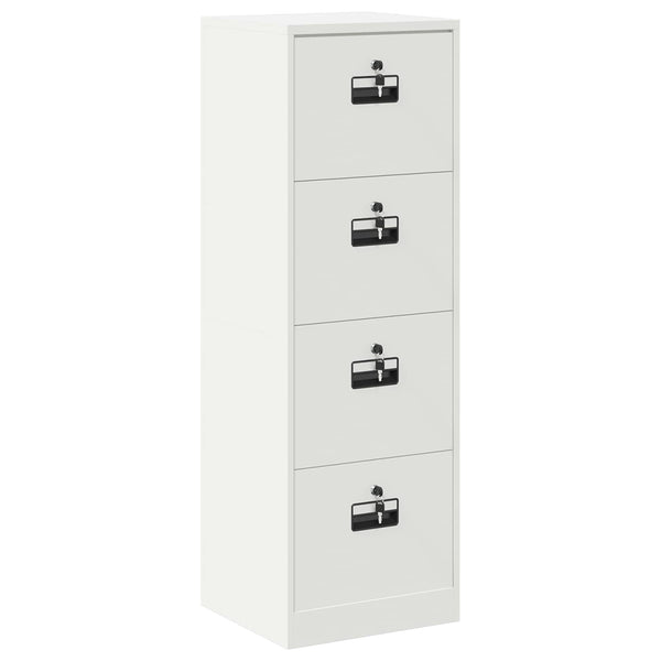 Weißer Aktenschrank aus Stahl, 139 cm
