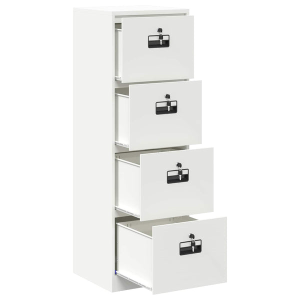 Weißer Aktenschrank aus Stahl, 139 cm
