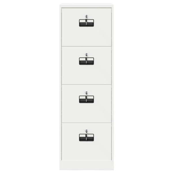 Weißer Aktenschrank aus Stahl, 139 cm