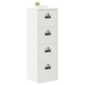 Weißer Aktenschrank aus Stahl, 139 cm