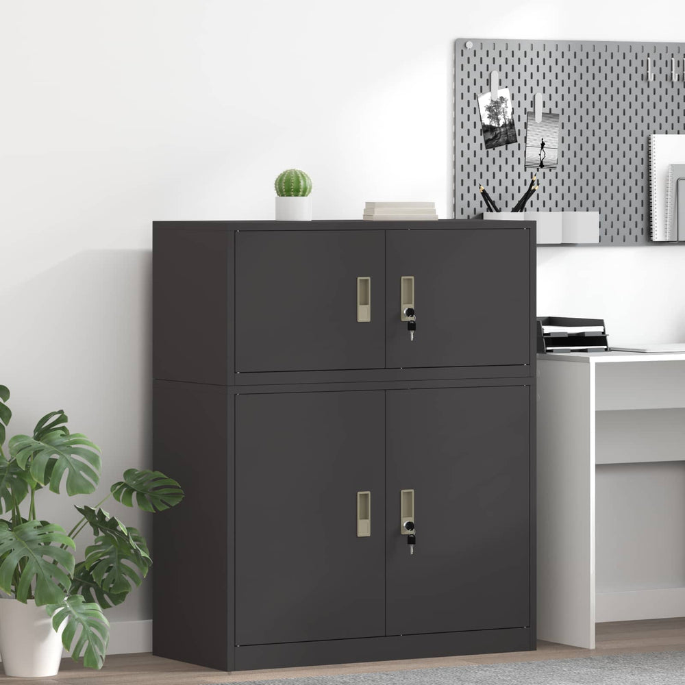 Stahlschrank Schwarz, 90x40x40 cm