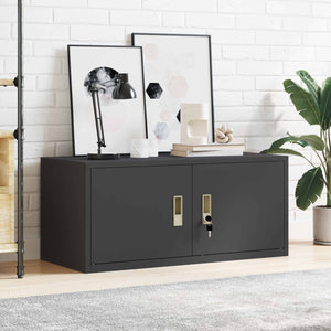 Stahlschrank Schwarz, 90x40x40 cm