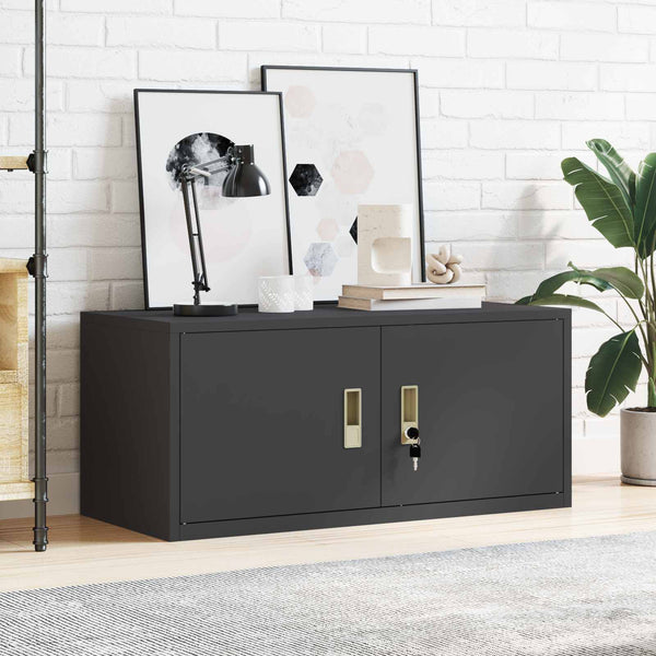Stahlschrank Schwarz, 90x40x40 cm