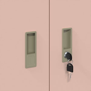 Rosa Stahlschrank, 90x40x40 cm