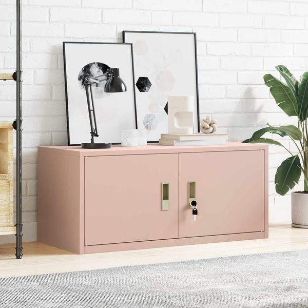 Rosa Stahlschrank, 90x40x40 cm