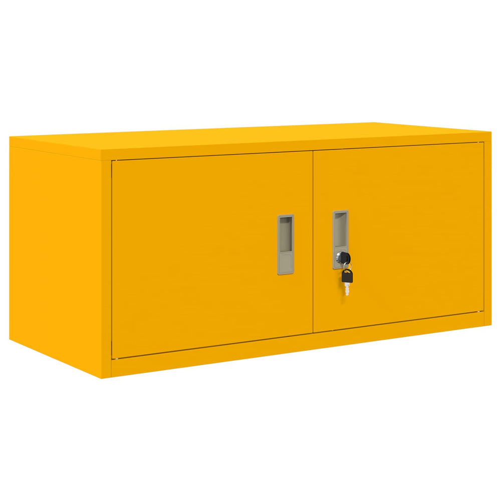 Senfgelber Stahlschrank, 90x40x40cm