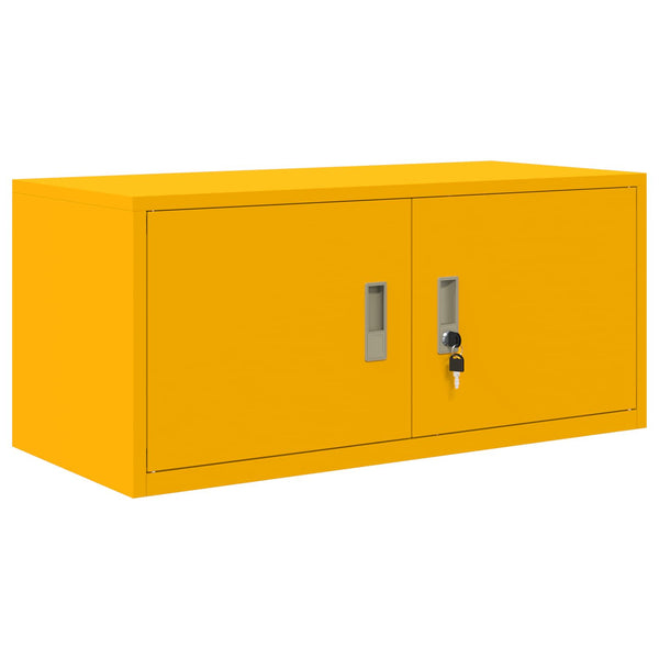 Senfgelber Stahlschrank, 90x40x40cm