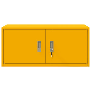 Senfgelber Stahlschrank, 90x40x40cm