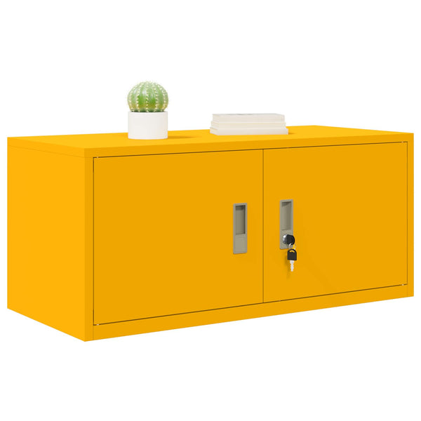 Senfgelber Stahlschrank, 90x40x40cm