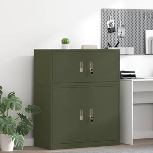 Aktenschrank Olive Grün Stahl 90x40x40cm