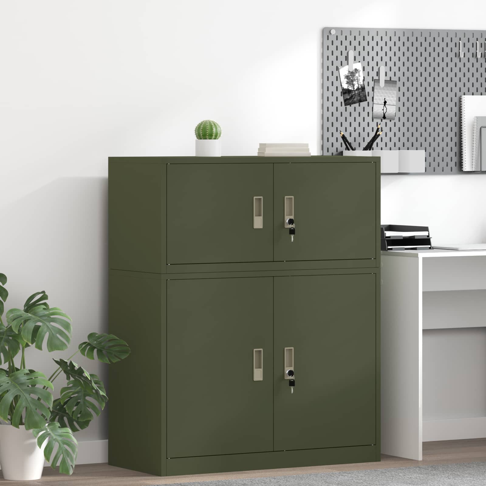Aktenschrank Olive Grün Stahl 90x40x40cm