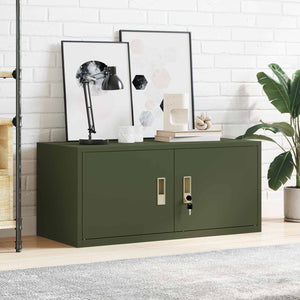 Aktenschrank Olive Grün Stahl 90x40x40cm