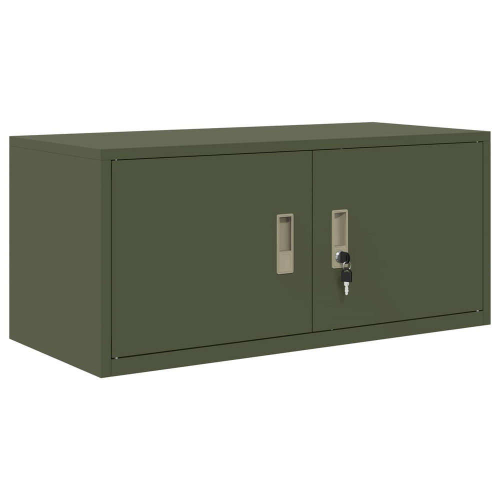 Aktenschrank Olive Grün Stahl 90x40x40cm