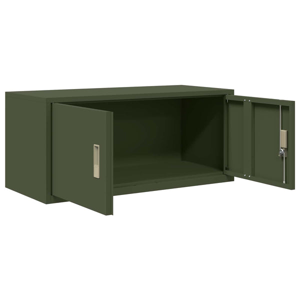 Aktenschrank Olive Grün Stahl 90x40x40cm