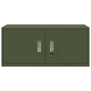 Aktenschrank Olive Grün Stahl 90x40x40cm