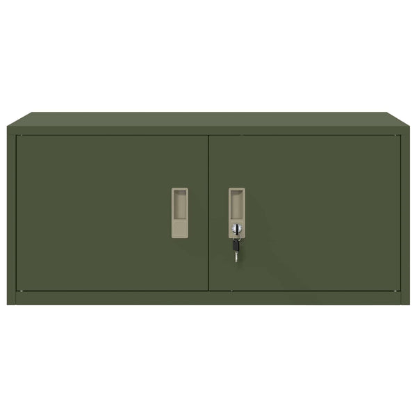 Aktenschrank Olive Grün Stahl 90x40x40cm