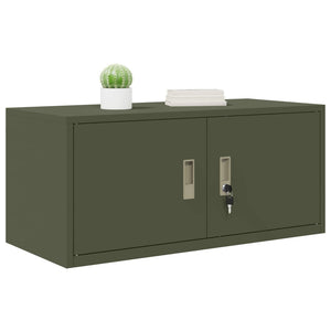 Aktenschrank Olive Grün Stahl 90x40x40cm