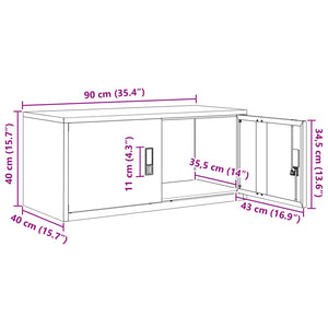 Aktenschrank Olive Grün Stahl 90x40x40cm