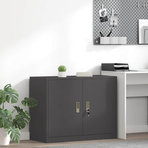 Schwarzer Stahlschrank, 90x40x70 cm