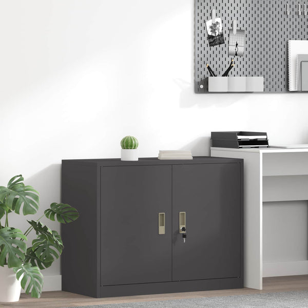 Schwarzer Stahlschrank, 90x40x70 cm