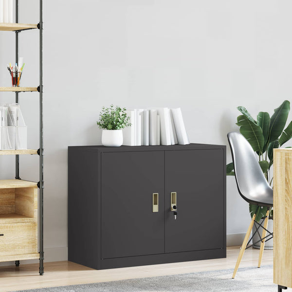 Schwarzer Stahlschrank, 90x40x70 cm