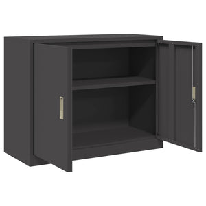 Schwarzer Stahlschrank, 90x40x70 cm