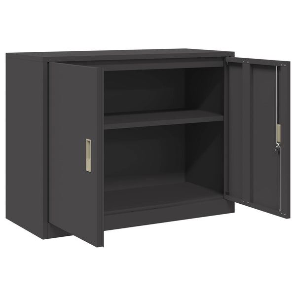 Schwarzer Stahlschrank, 90x40x70 cm
