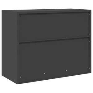 Schwarzer Stahlschrank, 90x40x70 cm