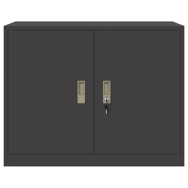 Schwarzer Stahlschrank, 90x40x70 cm