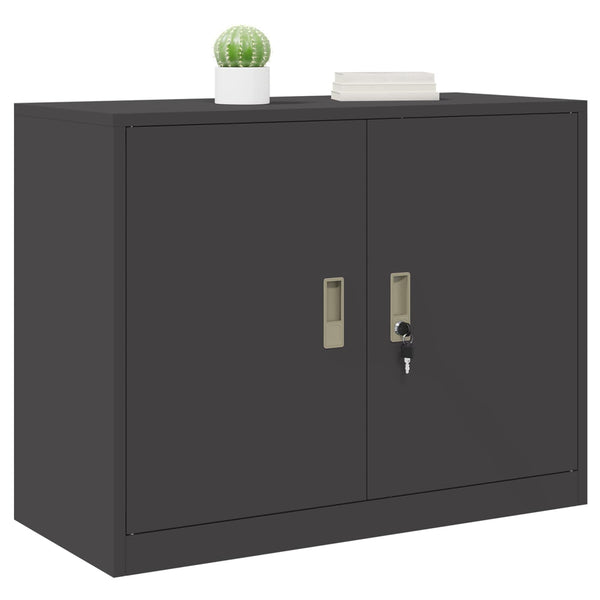 Schwarzer Stahlschrank, 90x40x70 cm