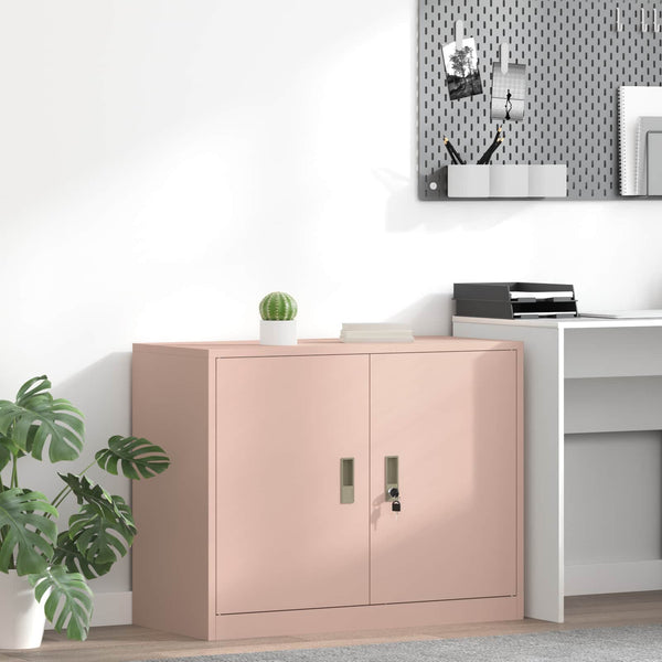 Rosa Aktenschrank Stahl 90x40x70cm
