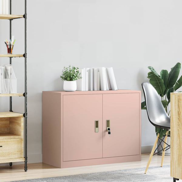Rosa Aktenschrank Stahl 90x40x70cm