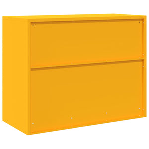 Senfgelber Stahlschrank, 90x40x70 cm