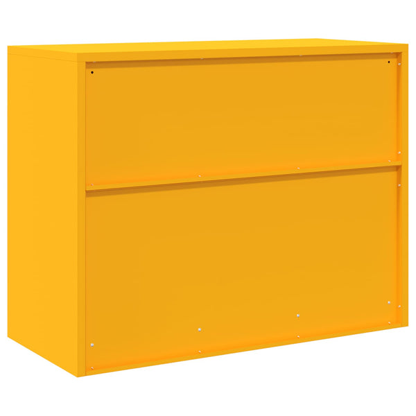 Senfgelber Stahlschrank, 90x40x70 cm