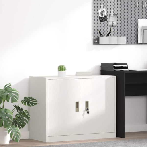 Weißer Stahlschrank, 90x40x70 cm