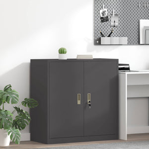 Schwarzer Stahlschrank, 90 cm