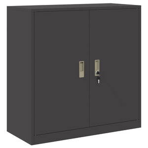 Schwarzer Stahlschrank, 90 cm