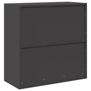 Schwarzer Stahlschrank, 90 cm