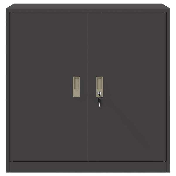 Schwarzer Stahlschrank, 90 cm