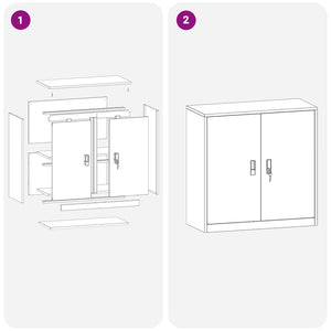 Weißer Stahlschrank 90x40x90cm