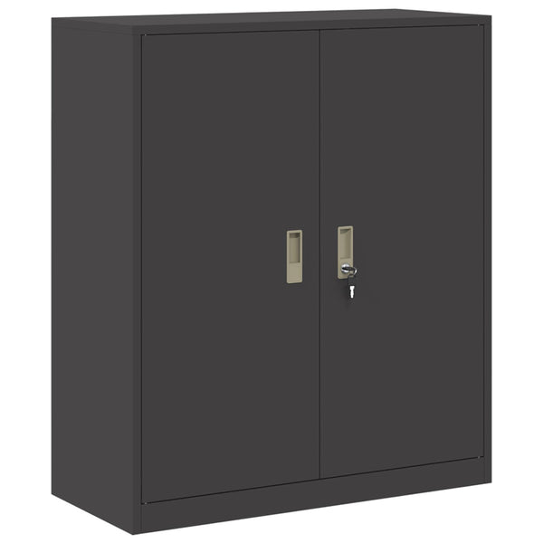 Stahlschrank Schwarz, 90x40x105 cm