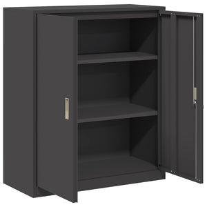 Stahlschrank Schwarz, 90x40x105 cm